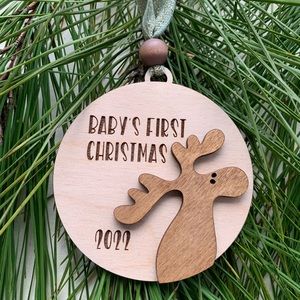 Engraved Baby’s first Christmas 2022 ornament